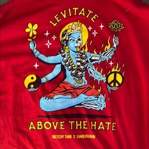 Red Graphic Tee with Levitate Design